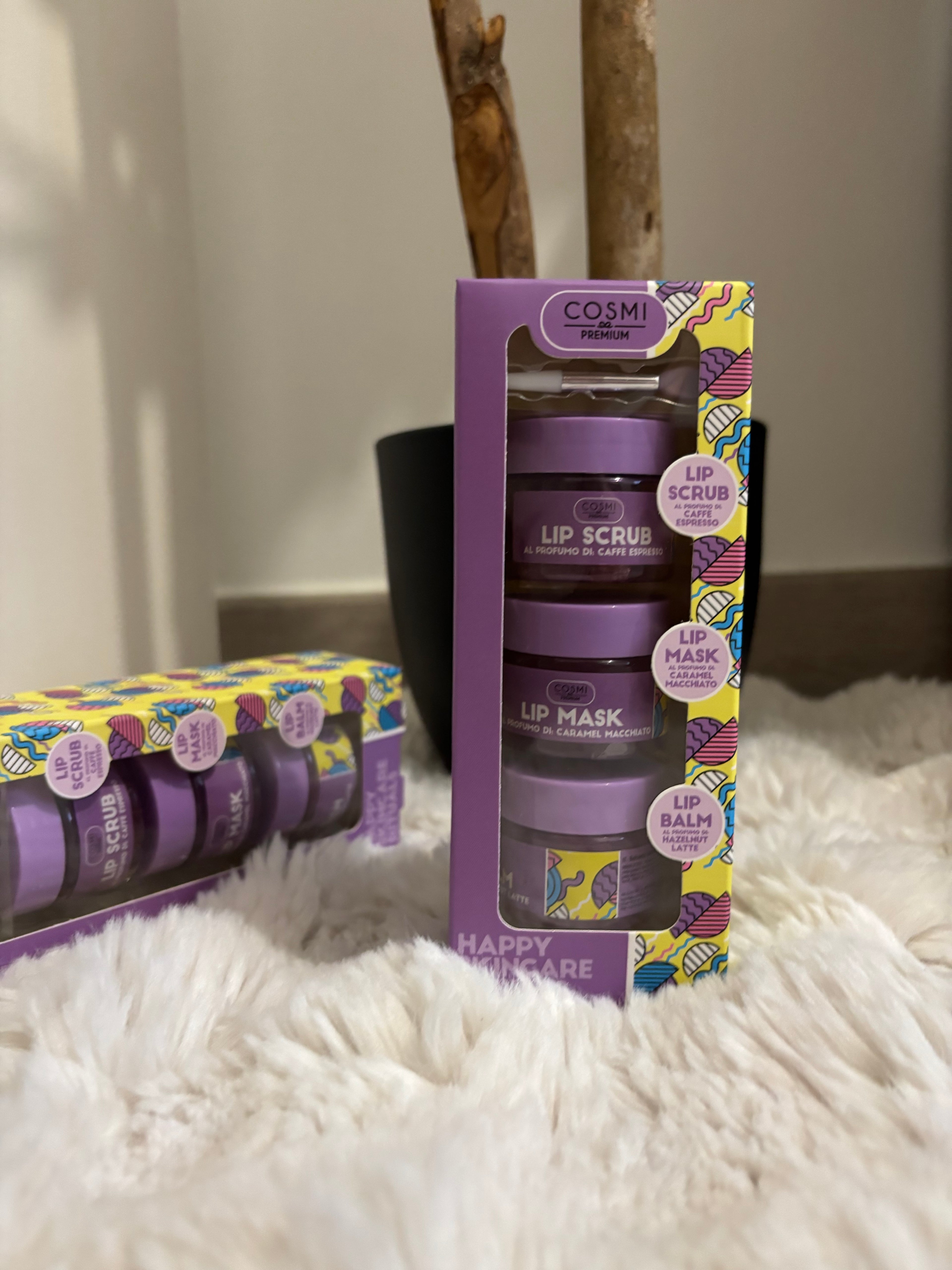 💜 Coffret Soin des Lèvres – Lip Scrub + Lip Mask + Lip Balm – COSMI Premium